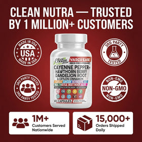 Clean Nutraceuticals Vascu Ease capsules dans leur emballage