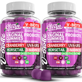 Clean Nutraceuticals Vbiotic Gummies Cranberry 60 Gummies front view