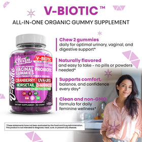 Clean Nutraceuticals Vbiotic Gummies Cranberry gummies on a table