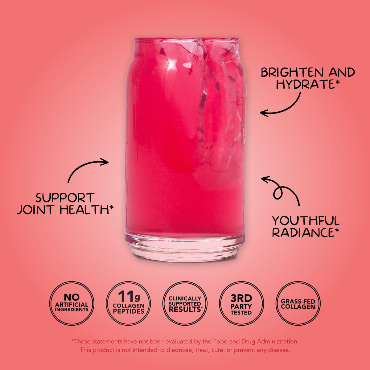 Clean Simple Eats Collagen + Beauty Blend Cerise Glacée ingrédients sur l'emballage