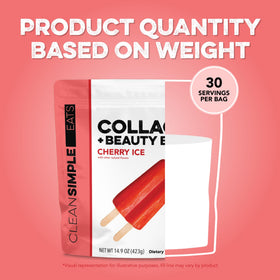 Clean Simple Eats Collagen + Beauty Blend Cerise Glacée présentation sur une table