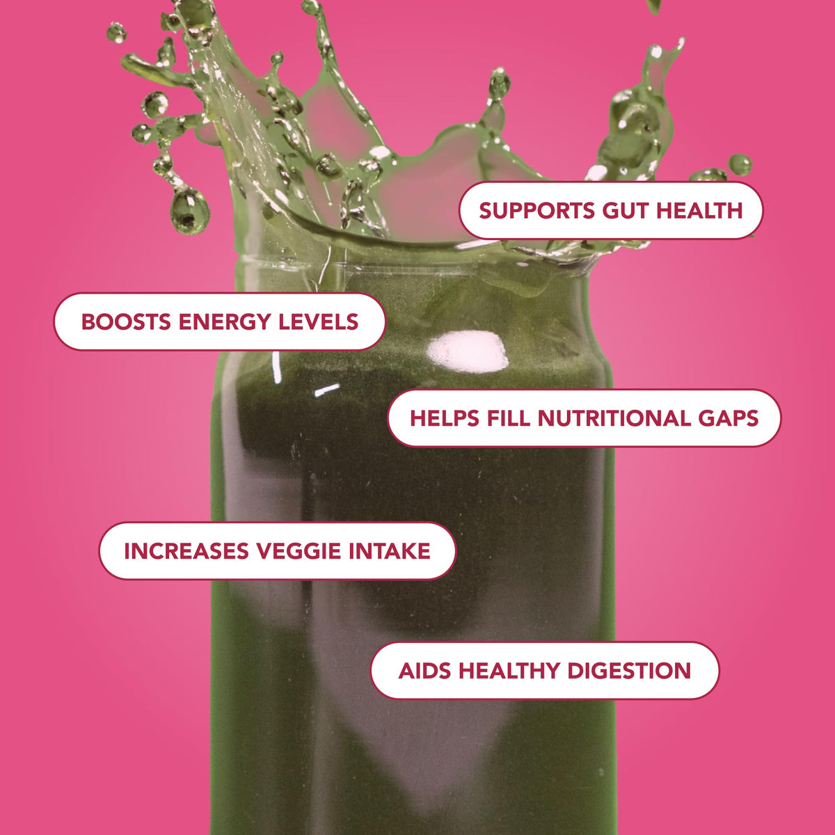 Clean Simple Eats Super Greens Poudre Framboise Citronnade 390g vue de côté