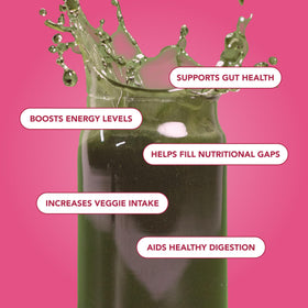 Clean Simple Eats Super Greens Poudre Framboise Citronnade 390g vue de côté