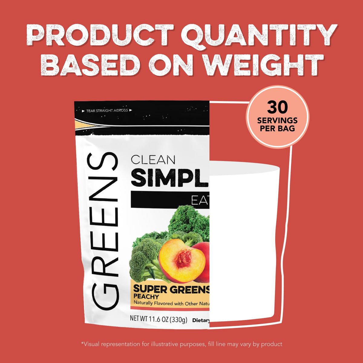 Clean Simple Eats Super Greens Poudre, ingrédients sur l'emballage