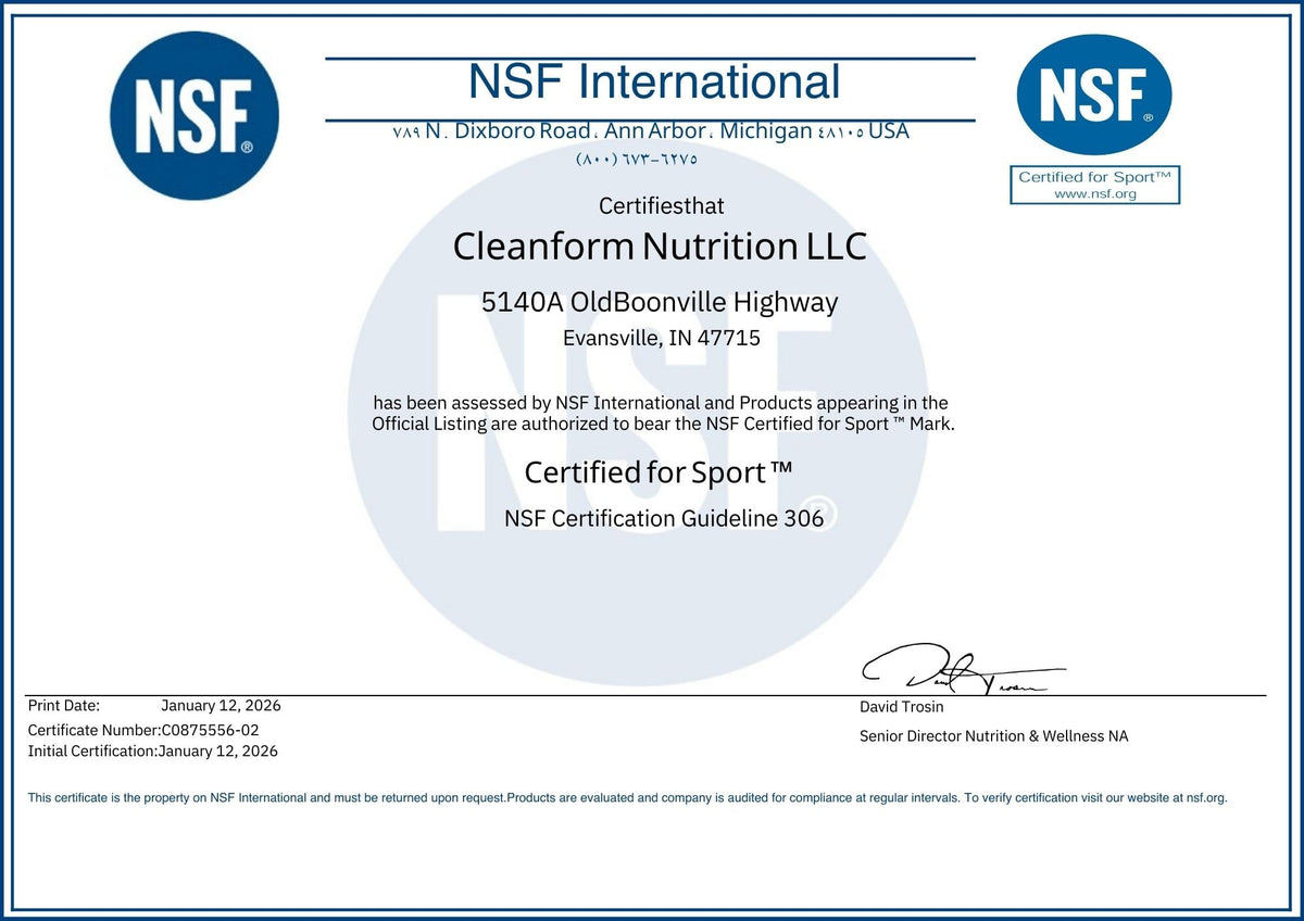 CleanForm Nutrition goBHB® Poudre d'Énergie Propre 259g dans un verre d'eau
