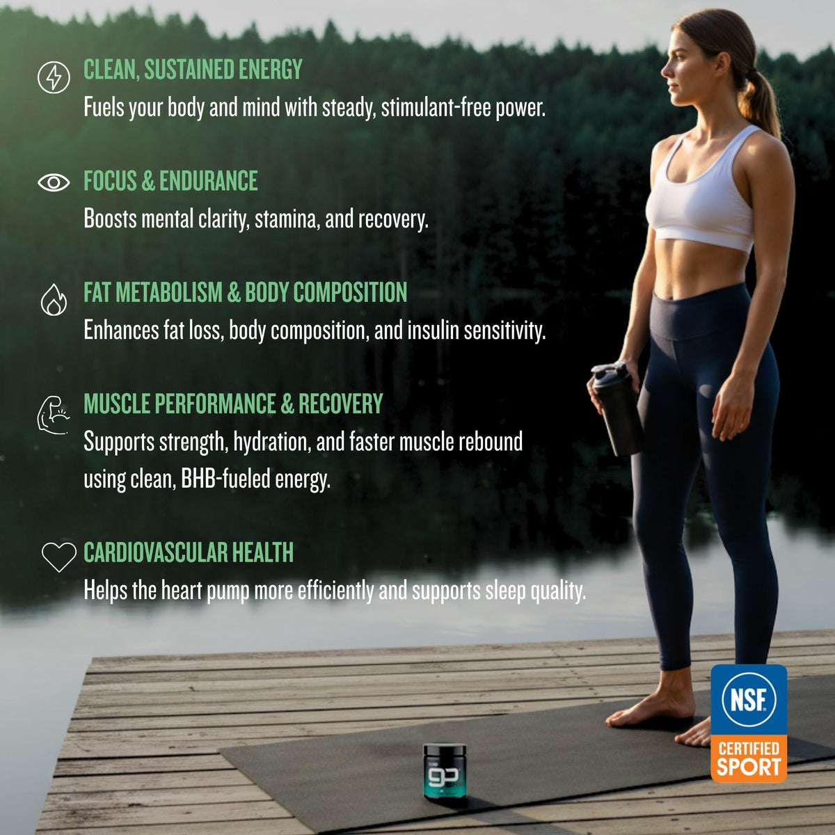 CleanForm Nutrition goBHB® Poudre d'Énergie Propre 259g en préparation de shake