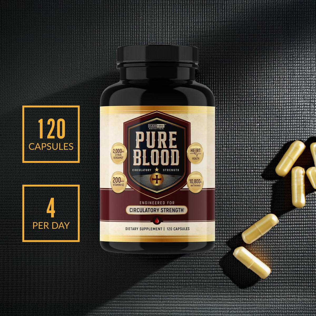 CleanForm Nutrition Pure Blood sur une table