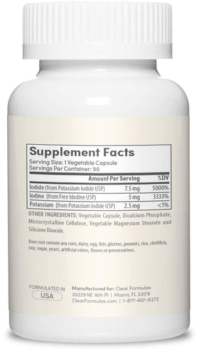 Clear Formulas Complément Alimentaire Iode 12,5 mg - capsules dans un flacon