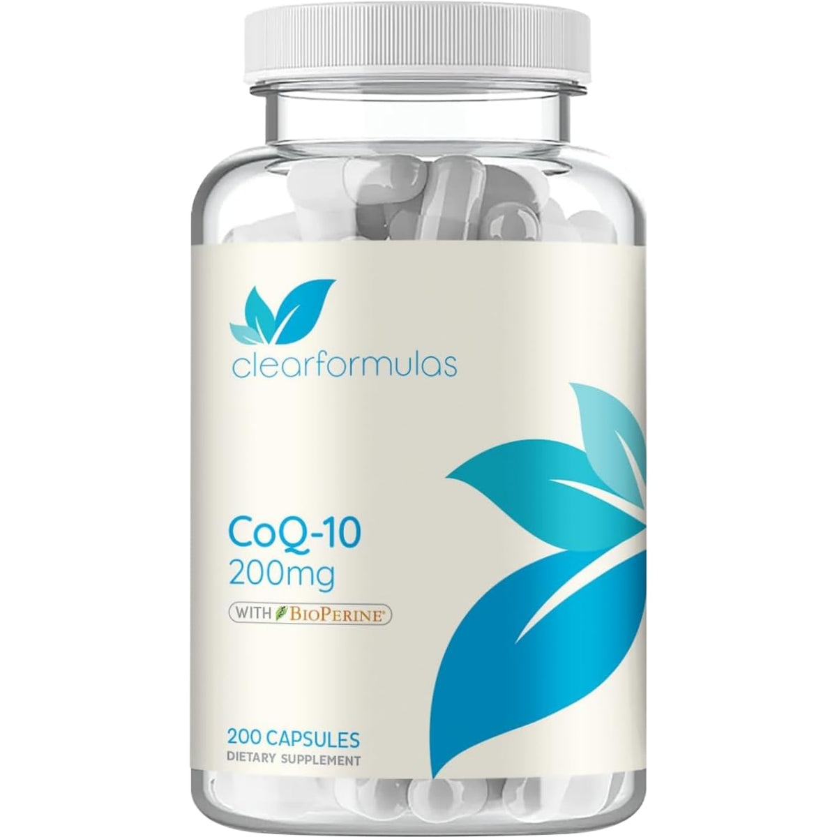 Clear Formulas CoQ10 200mg avec BioPerine - vue avant