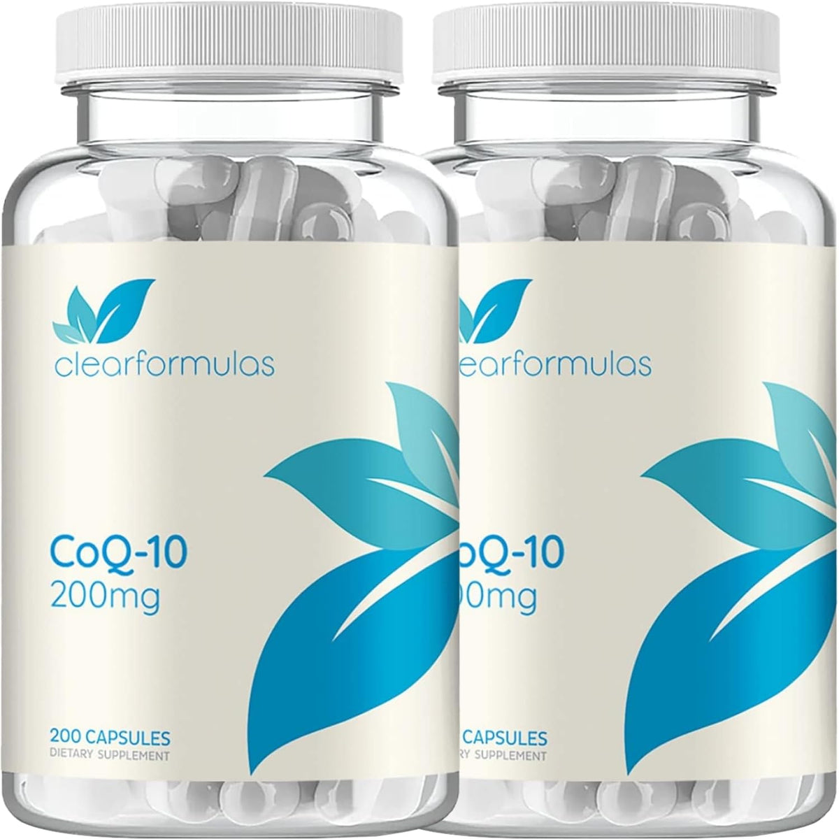 Clear Formulas CoQ10 200mg capsules front view