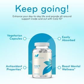 Clear Formulas CoQ10 200mg capsules with measuring spoon