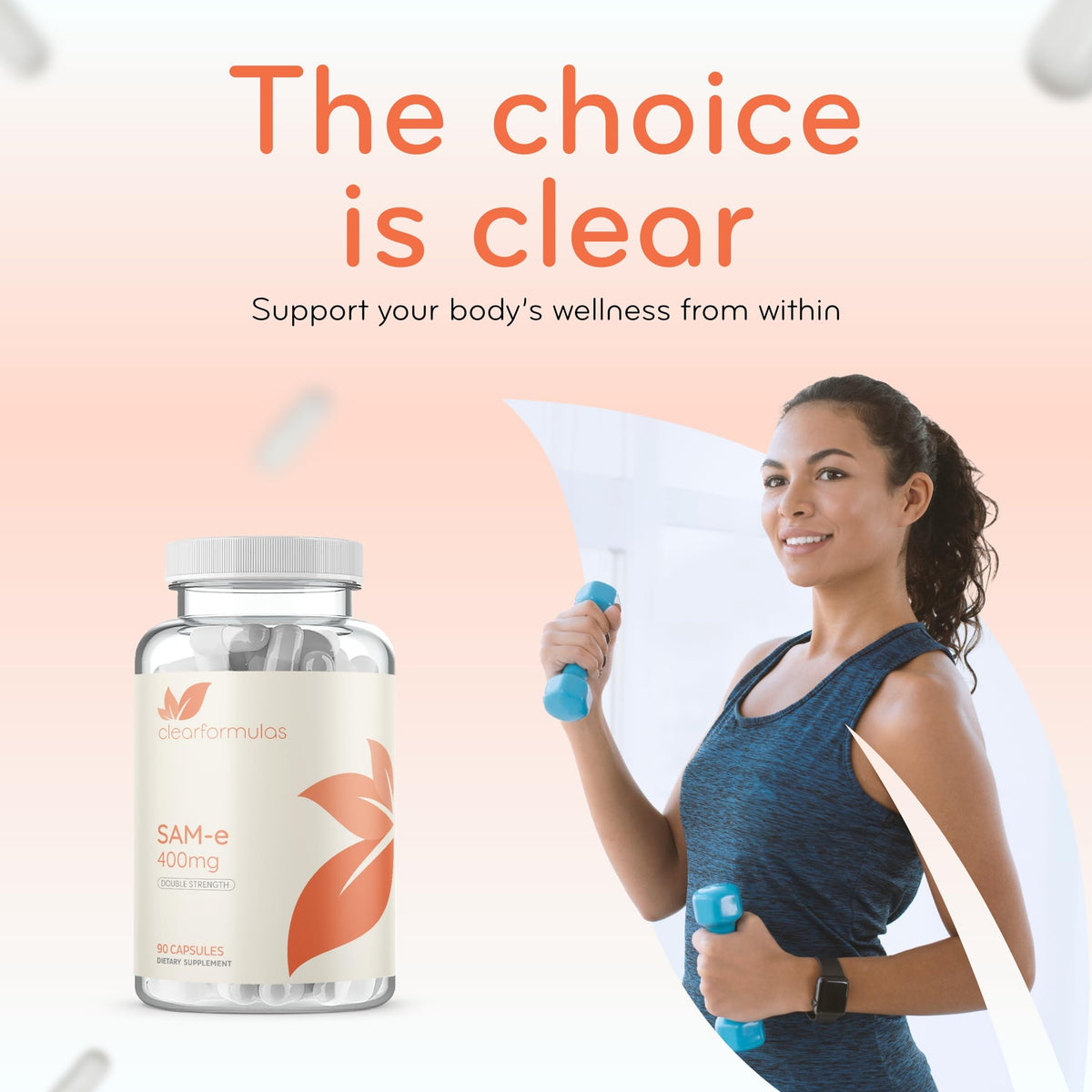 Clear Formulas SAM-e 400mg, gabarit de dosage recommandé