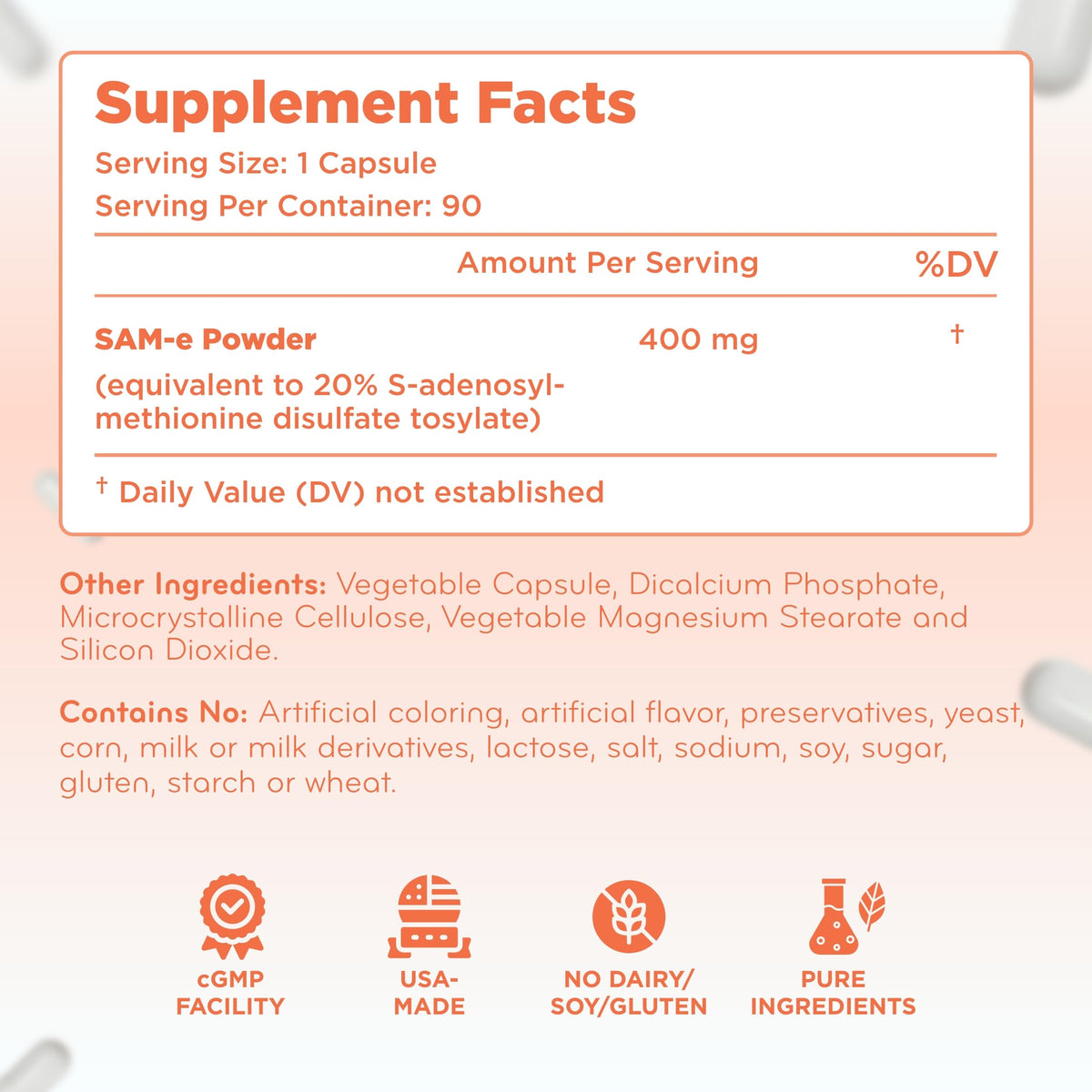 Clear Formulas SAM-e 400mg, présentation dans un cadre de vie saine