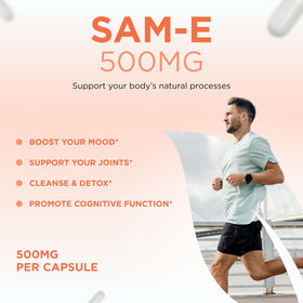 Clear Formulas SAM-e 500mg capsule sur fond blanc