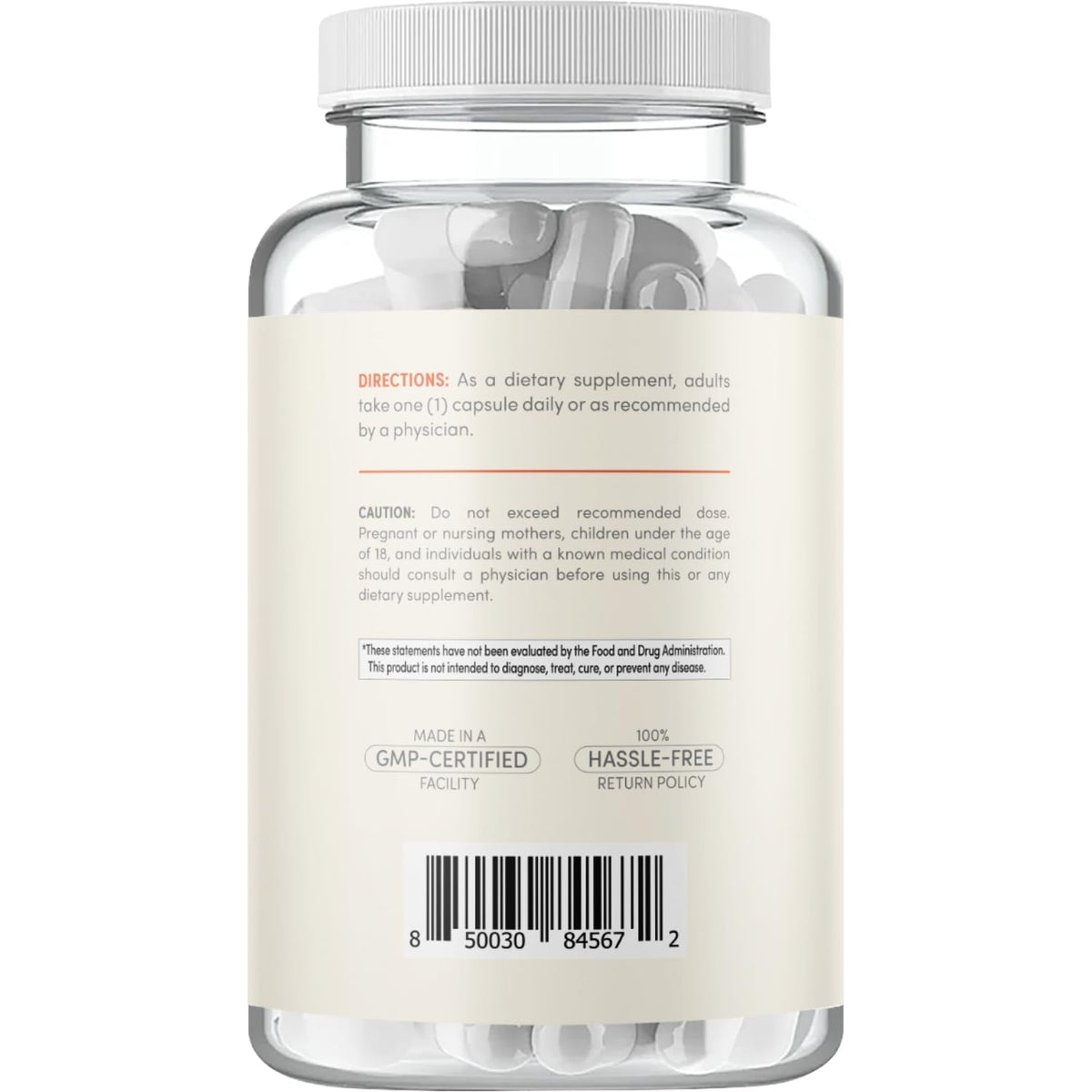 Clear Formulas SAM-e 500mg étiquette montrant les ingrédients