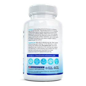 ClearZine Complément Alimentaire Anti-Acné 90 Capsules ouvertes