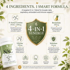 Clenoriko NAC 1200mg capsules sur surface plane