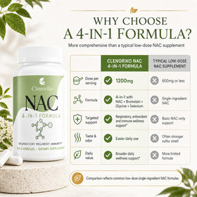 Clenoriko NAC 1200mg flacon avec capsules à côté