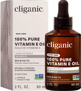 Cliganic Huile de Vitamine E Pure 60 000 UI 132g vue de face