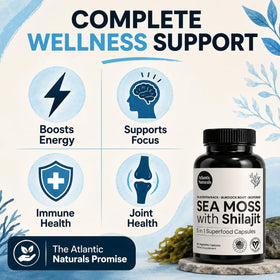 Close-up des capsules Atlantic Naturals avec étiquetage clair