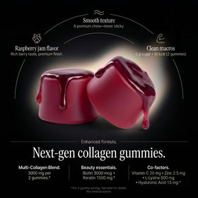 Close-up des gummies de collagène Wellneum