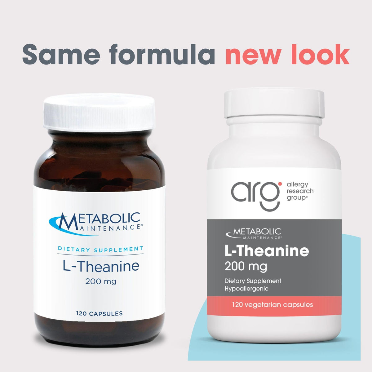 Close-up of a balanced routine Maintenance L-Theanine capsules