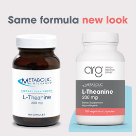 Close-up of a balanced routine Maintenance L-Theanine capsules