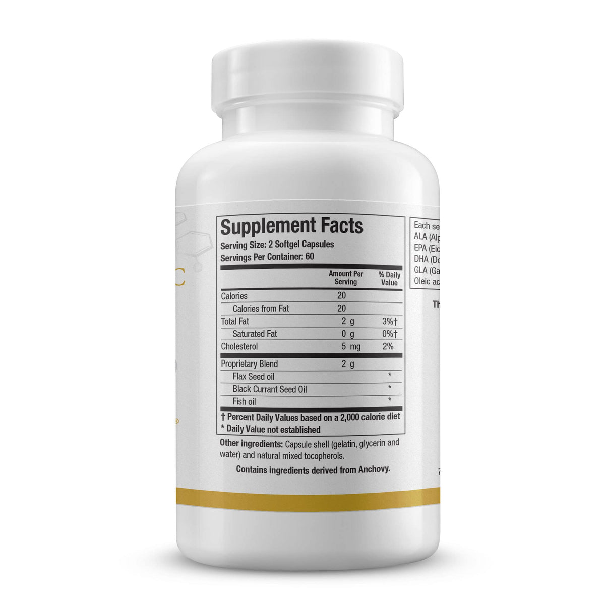 Close-up of a BIOTICS RESEARCH Optimal EFAs-BC softgel
