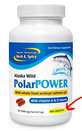 Close-up of a NORTH AMERICAN HERB & SPICE Polar Power Gel-Capsule