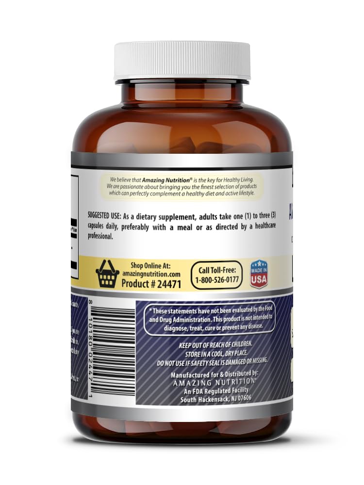 Close-up of Amazing Nutrition L-Proline 1500 Mg capsules