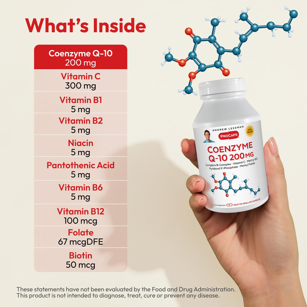 Close-up of ANDREW LESSMAN Coenzyme Q-10 capsule