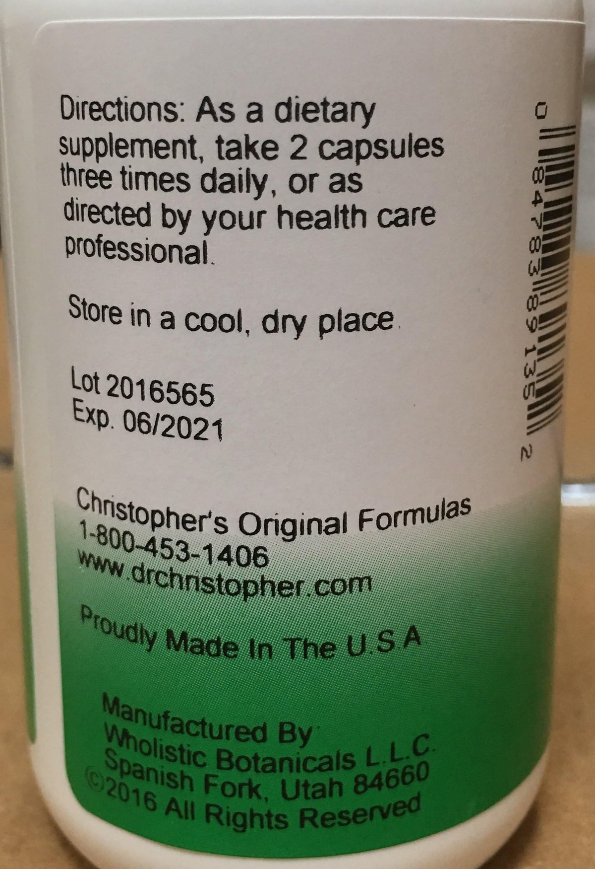 Close-up of Christopher's Prostate Plus capsules