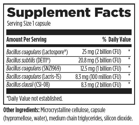 Close-up of Designs for Health ProbioSpore capsules