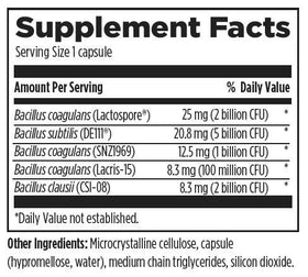 Close-up of Designs for Health ProbioSpore capsules