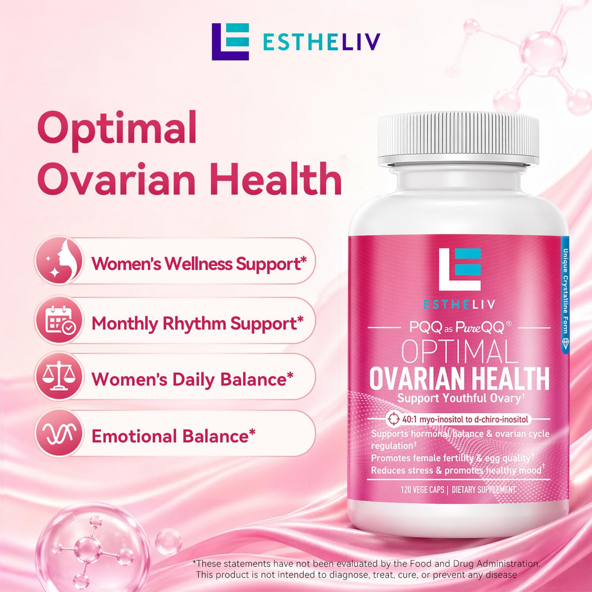 Close-up of ESTHELIV D-Chiro Inositol capsule