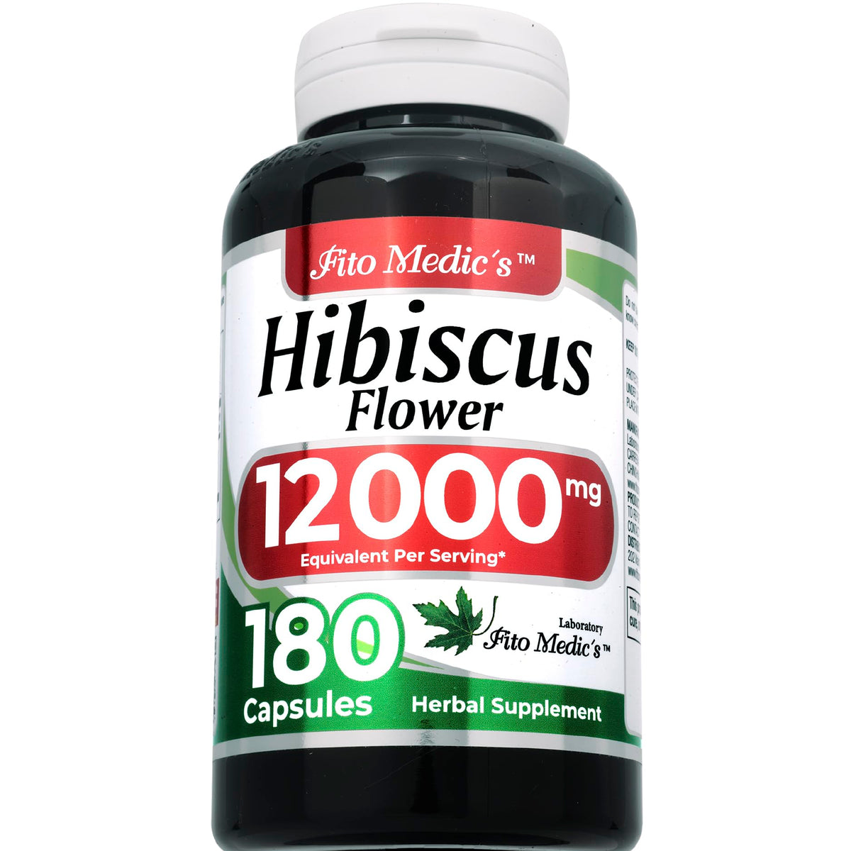 Close-up of FITO MEDIC'S Hibiscus capsule showing size