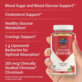 Close-up of Garden of Life Liposomal Berberine capsules