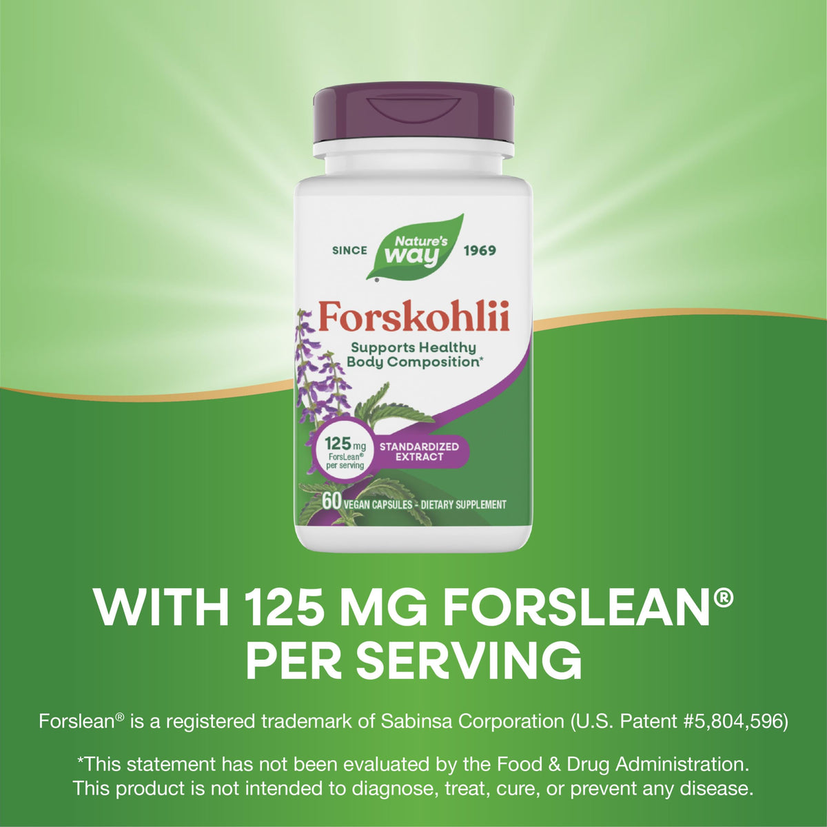 Close-up of Nature's Way Forskohlii capsule