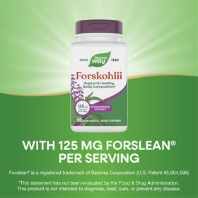 Close-up of Nature's Way Forskohlii capsule