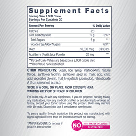 Close-up of NeoCell Biotin Beauty Soft Chews showing individual wrappers