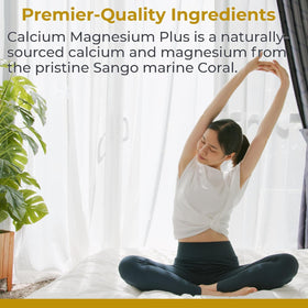 Close-up of Premier Research Labs Calcium Magnesium Plus capsules