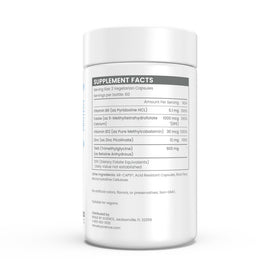 Close-up of Renue By Science TMG capsules with packaging