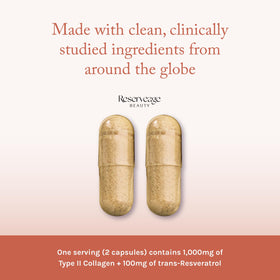 Close-up of Reserveage Nutrition Collagen support capsules