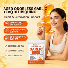 Close-up of RESILIAS garlic softgels