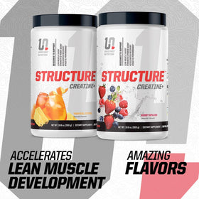 Close-up of Structure Creatine+ Undefined Nutrition label and nutritional information