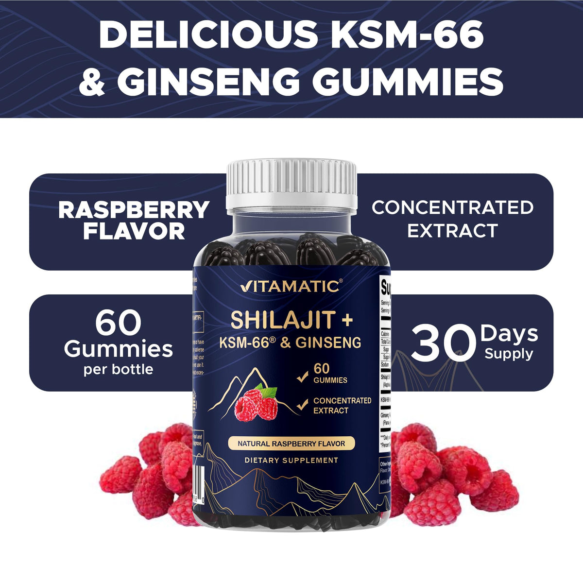 Close-up of Vitamatic gummies showing texture and color