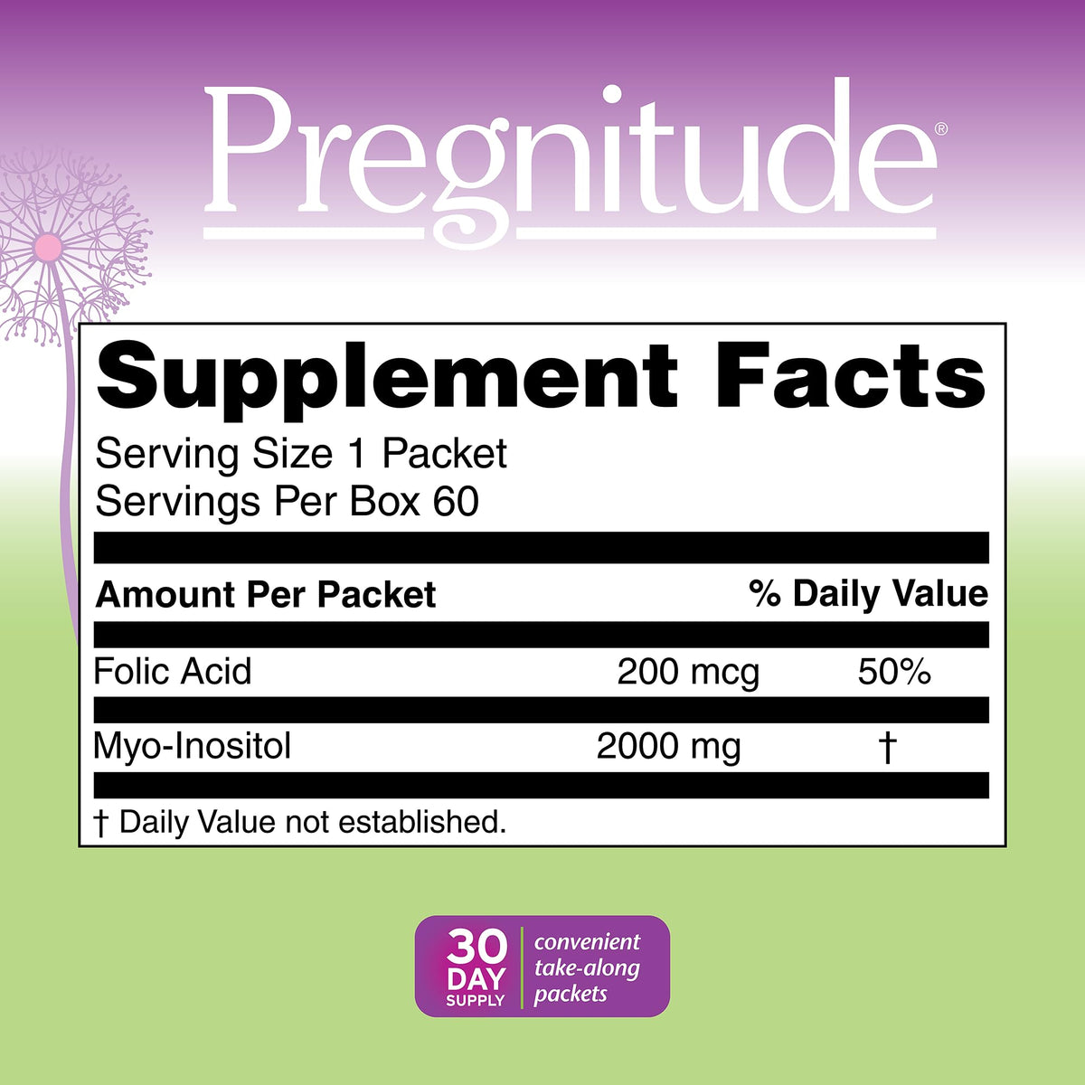 Close-up sur un sachet de Pregnitude dans un verre d'eau
