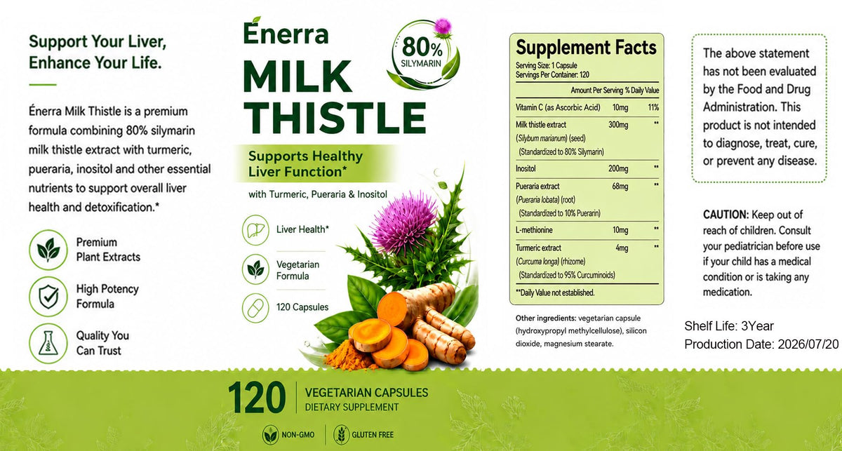 Clover Collagen Enerra Chardon-Marie bouteille à côté d'un verre d'eau