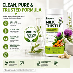 Clover Collagen Enerra Chardon-Marie capsules dans une main