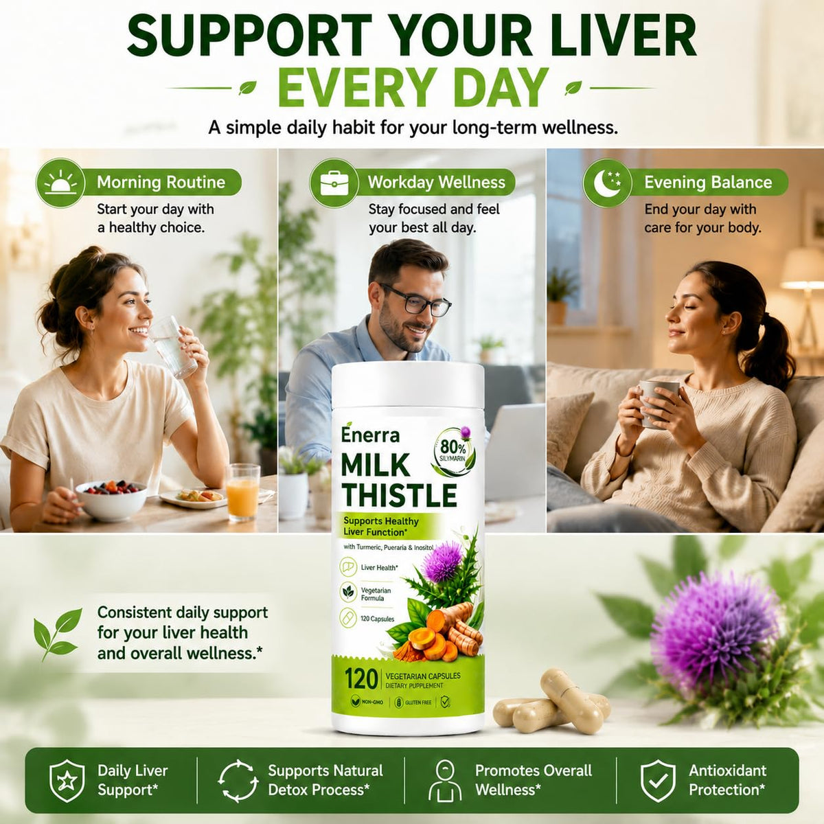 Clover Collagen Enerra Chardon-Marie étiquette côté